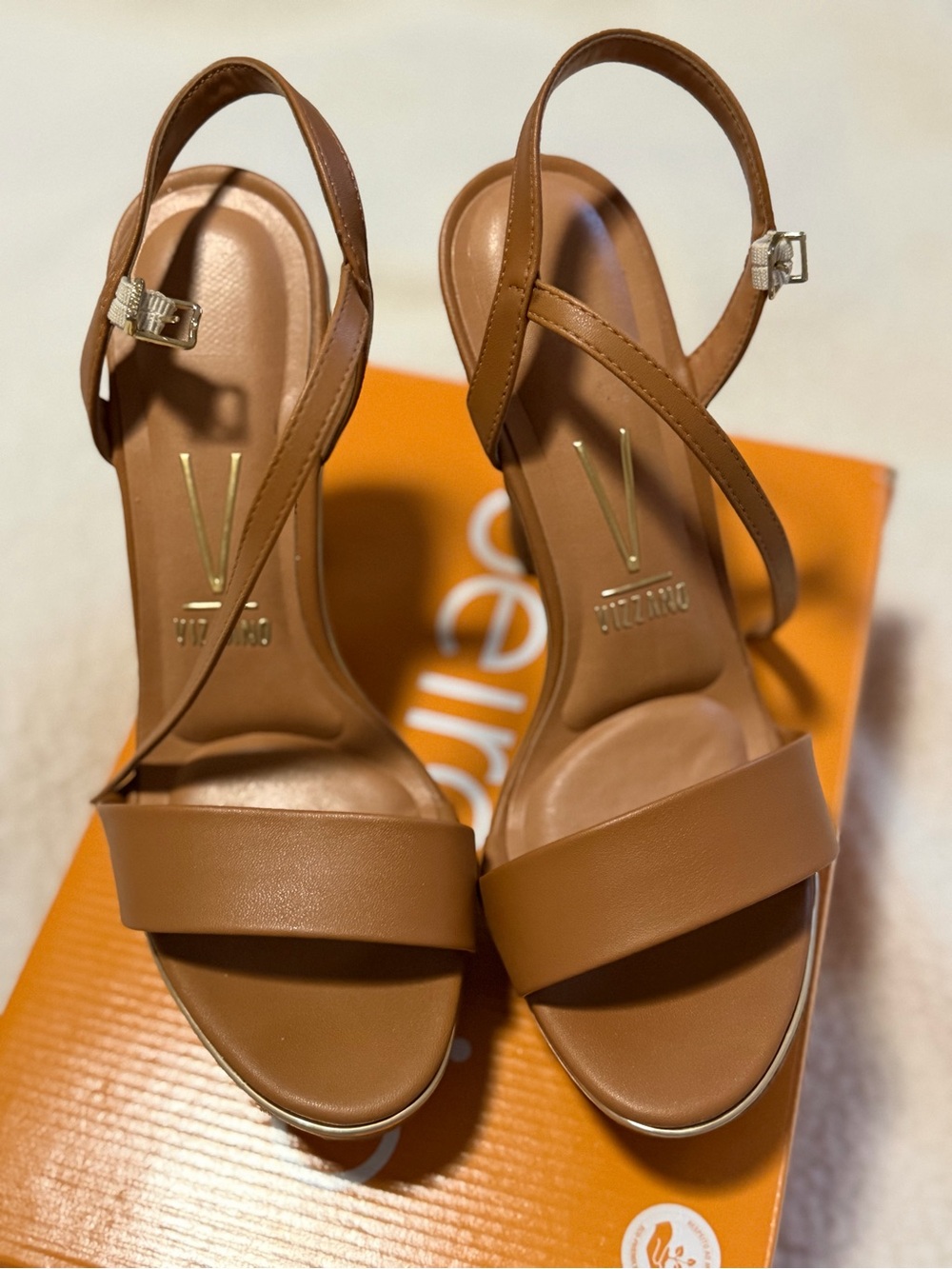 Vizzano Tan Ankle Strap Heels